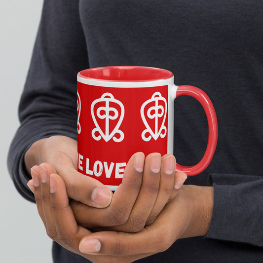 Adinkra Symbol Mug – Africa-Inspired Ceramic Coffee Cup (11oz) Abundance • Harmony • Hope • Love • Peace • Unity